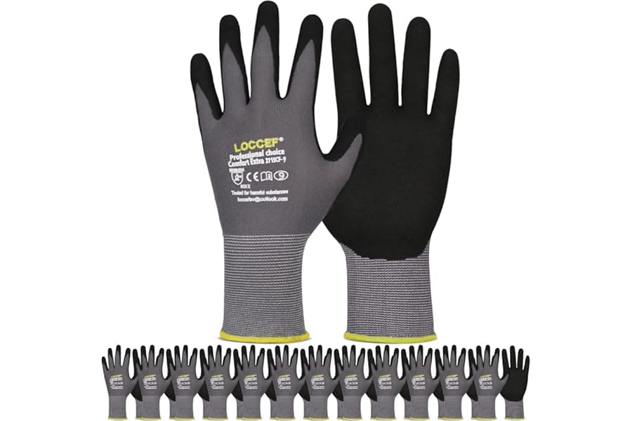 MicroFoam Nitrile Work Gloves 6 Pairs