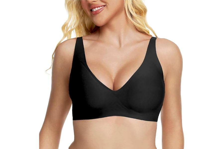 Wireless Deep V Push Up Bra - Seamless & Comfortable