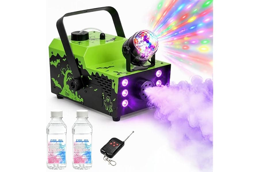Best Halloween Fog Machine with Disco Ball & Lights