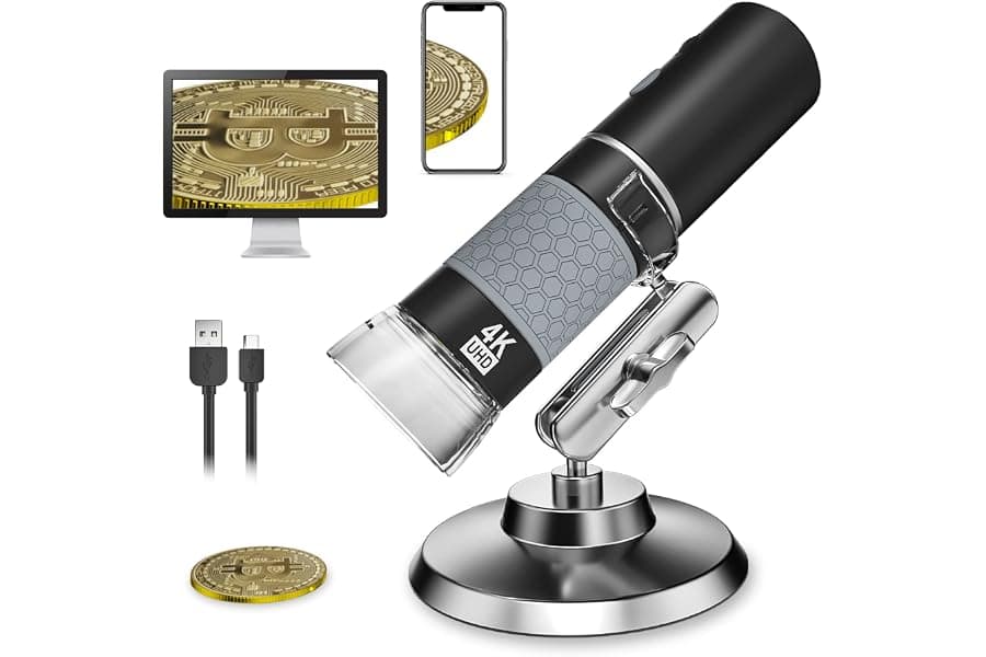 4K Wireless Digital Microscope with 50x-1000x Magnification