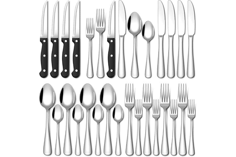 Best 24-Piece Silverware Set With Steak Knives for 4 People
