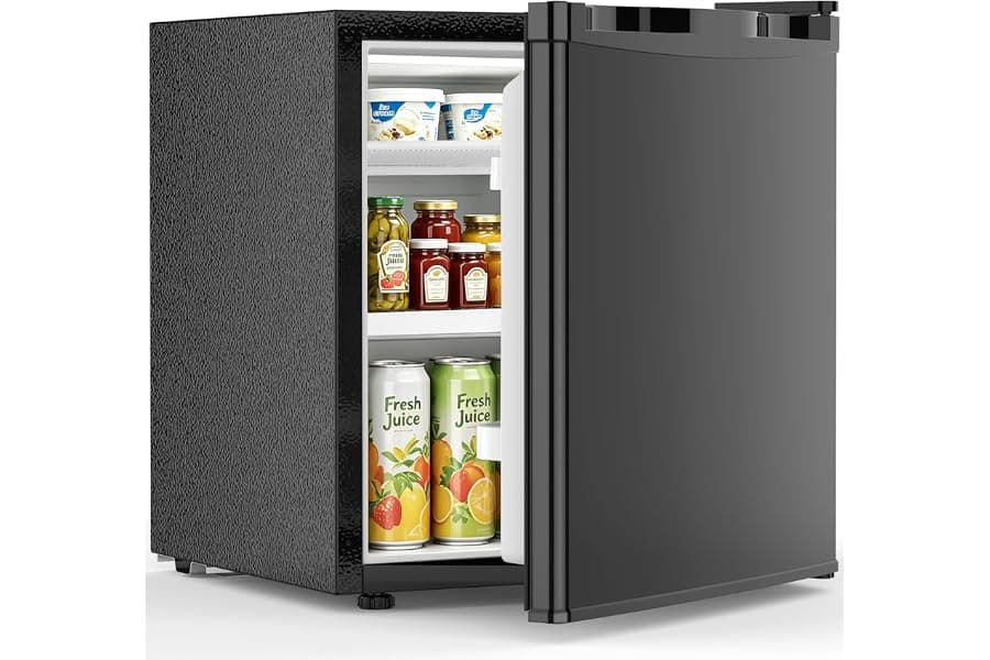 Compact Mini Fridge with Reversible Door for Dorms