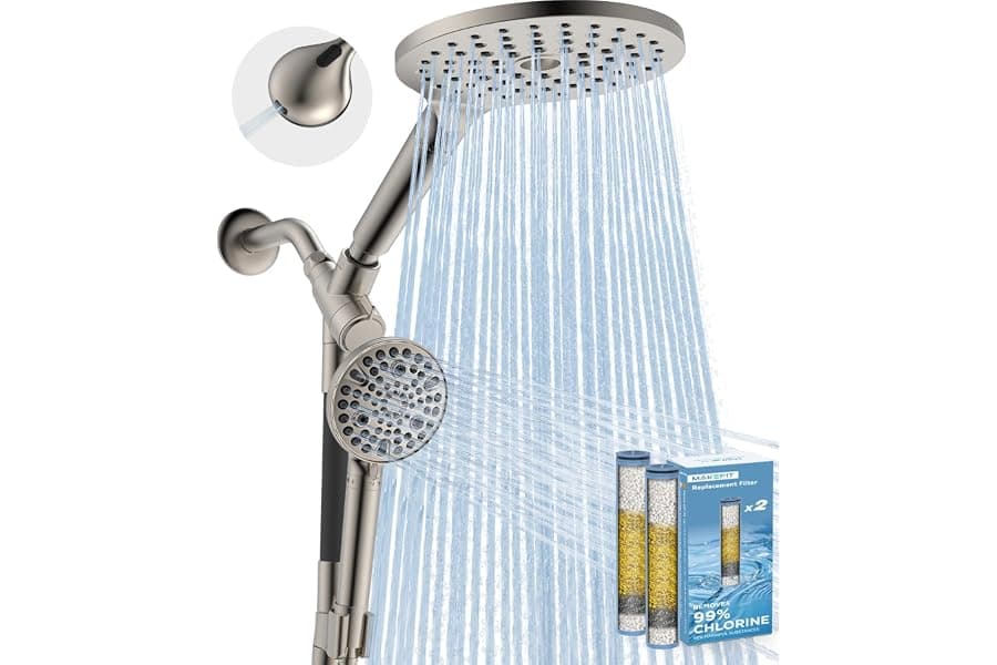 High Pressure Shower Head with Dual Water Filters