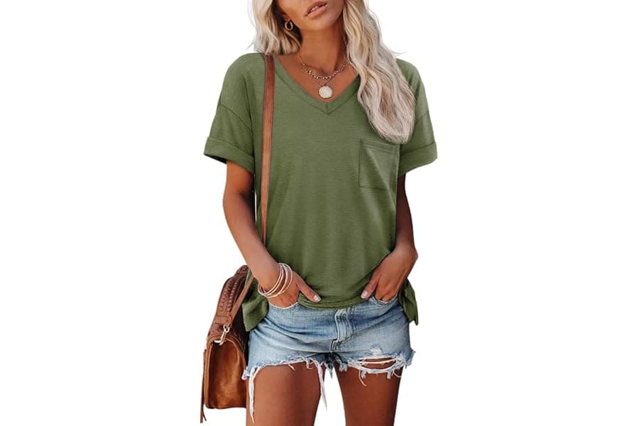 Best Womens T Shirts Short Sleeve V-Neck Shirts Cute Fit Summer Casual Tee Tops S-Xxl - Top Picks for 2026