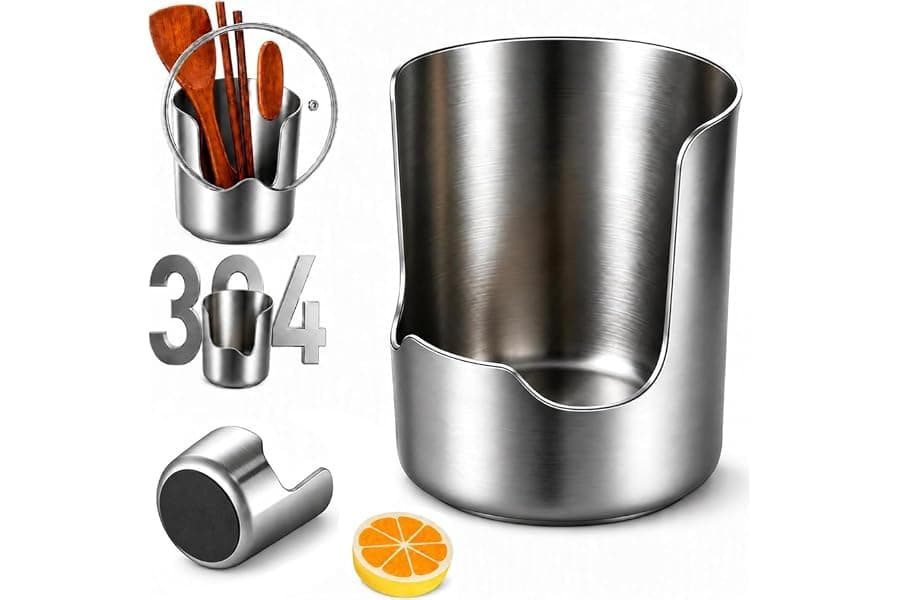 Organize Your Kitchen With a Stainless Steel Utensil Holder