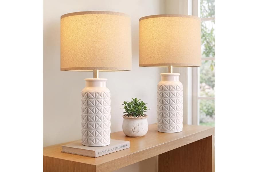 Modern Ceramic Bedside Lamps for Farmhouse Decor