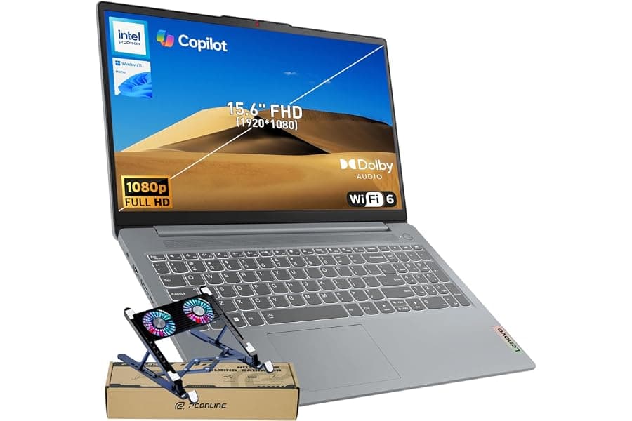 15.6" Slim Laptop with AI Copilot, 12-Hour Battery
