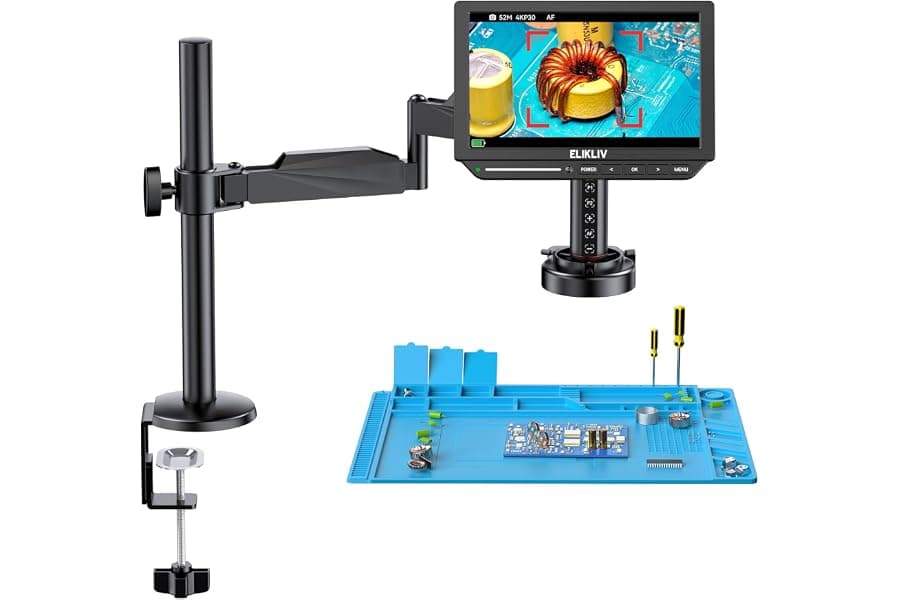 Professional 4K Digital Microscope with Autofocus and Ring Light