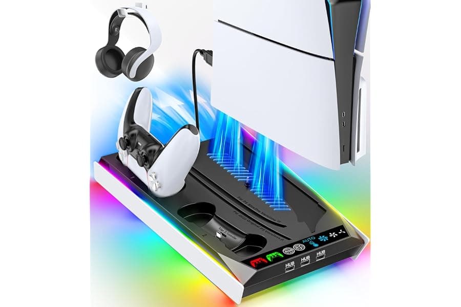 PS5 Cooling Stand with Dual Controller Charging