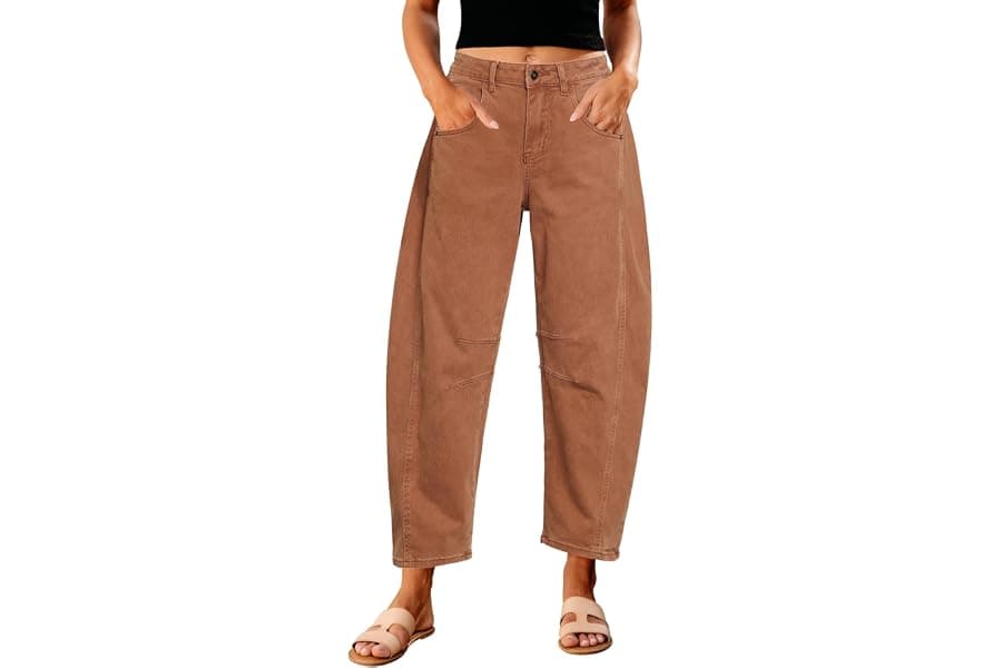 High Waisted Barrel Jeans for Women - Trendy 2026