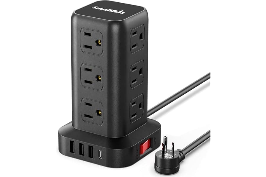 12-Outlet Power Strip Tower with USB Charging