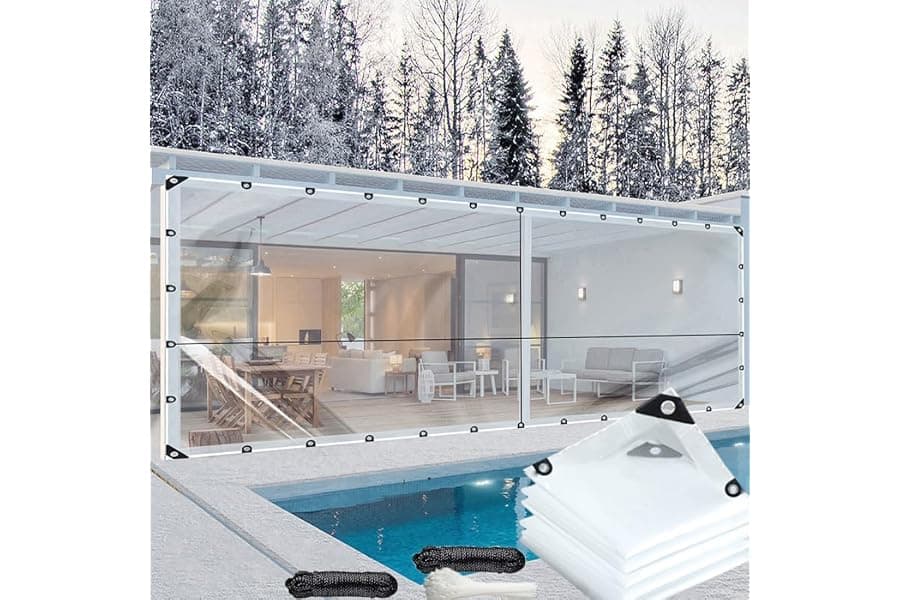 Heavy-Duty Clear Tarps with Grommets & Rope