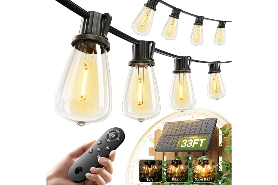 Best 33ft Solar String Lights Remote Control 2026