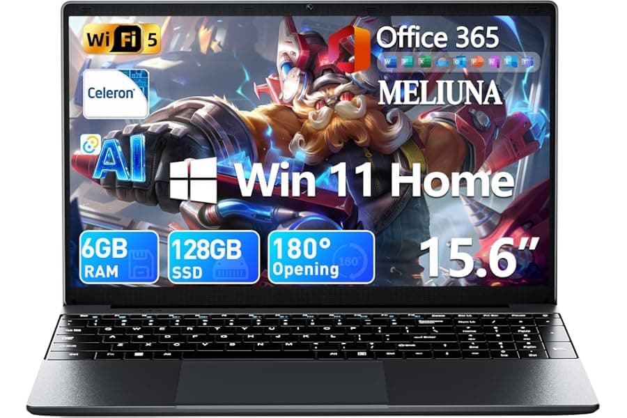 Budget AI Laptop with 15.6" FHD Display & Office 365