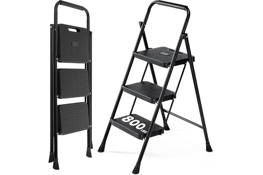 Heavy-Duty 3-Step Foldable Ladder for Home Projects
