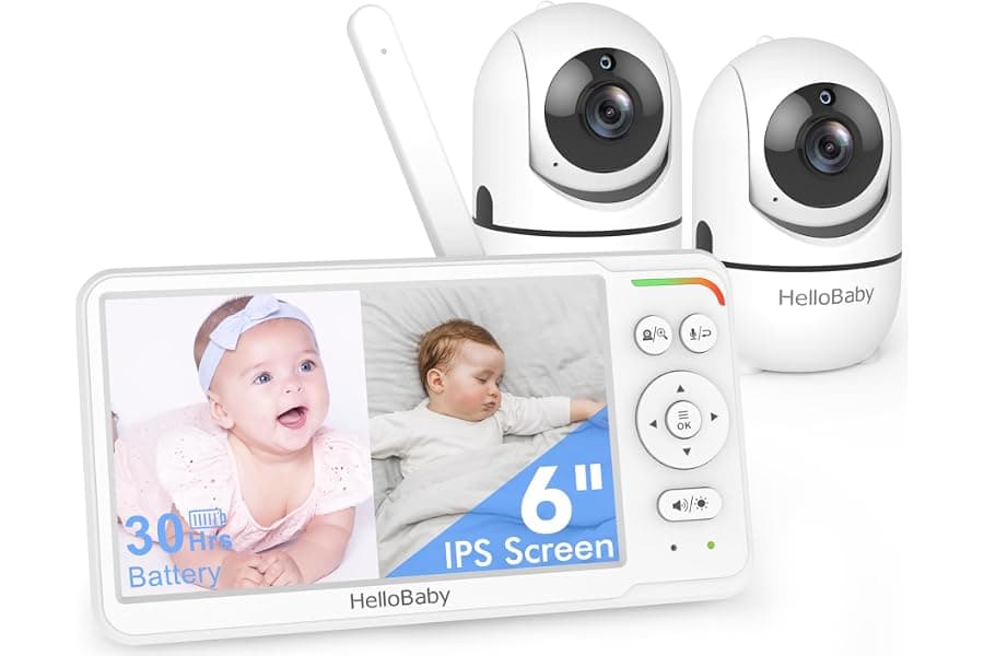 Dual-Camera Baby Monitor with 30H Battery & Split Screen