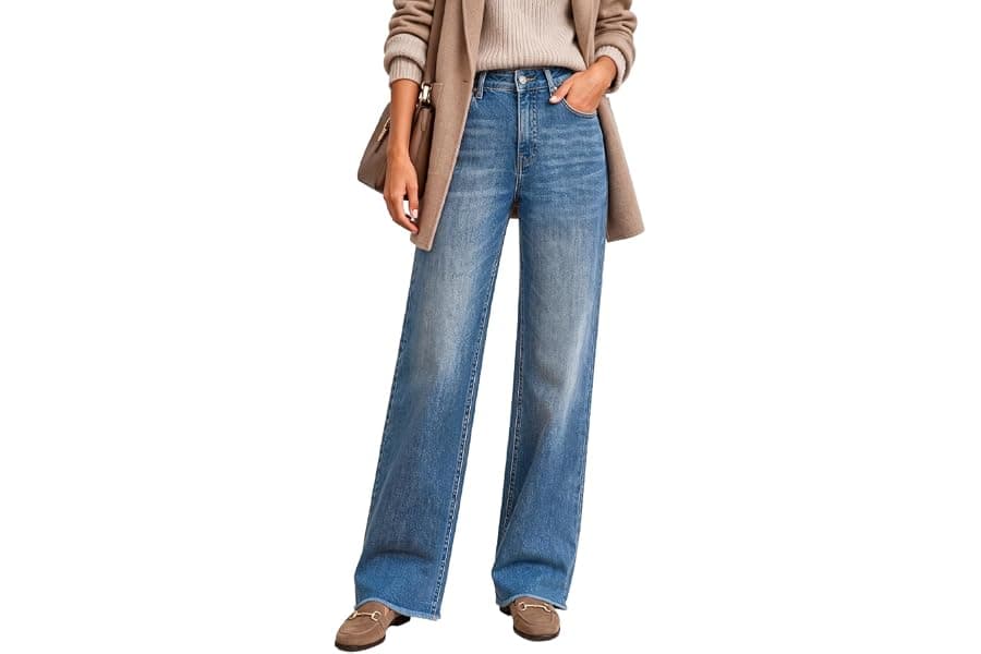 High Waisted Straight Leg Jeans with Tummy Control
