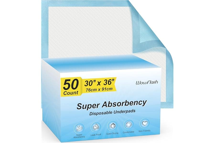 Super Absorbent Disposable Underpads 30x36 - 50 Count