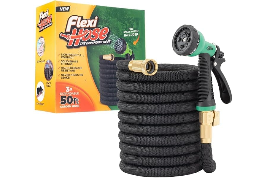 50FT Expandable Garden Hose with 8-Function Nozzle