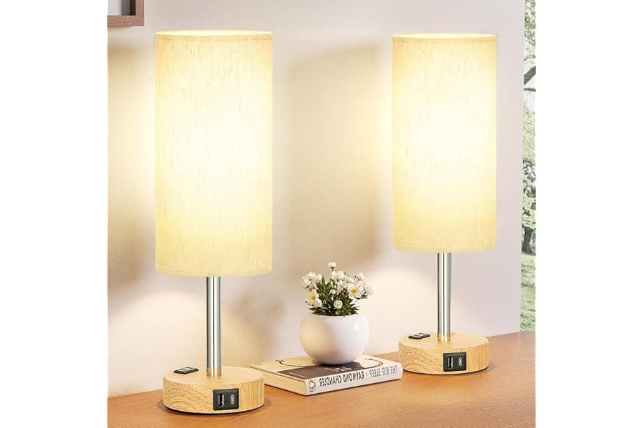 Touch Dimmable Table Lamps with USB Charging