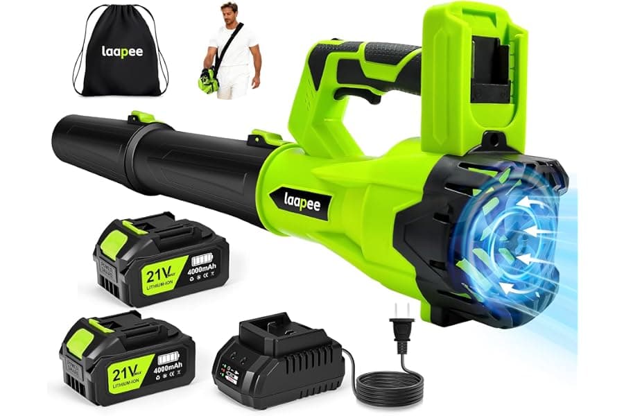 Powerful Cordless Leaf Blower with Battery & Charger