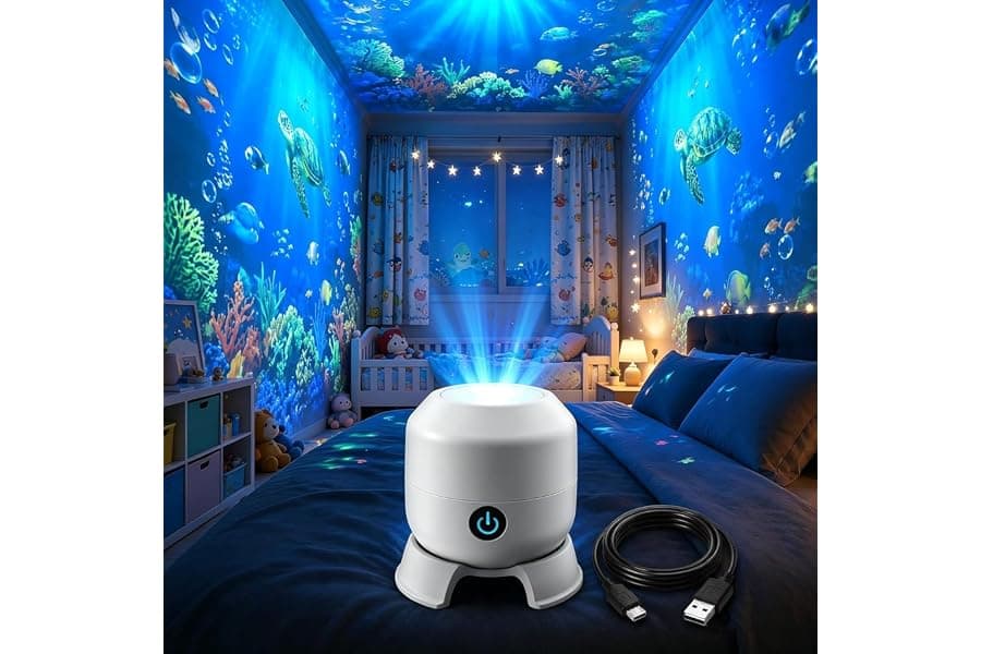 Dynamic Rotating Ocean Wave Projector Light for Bedrooms