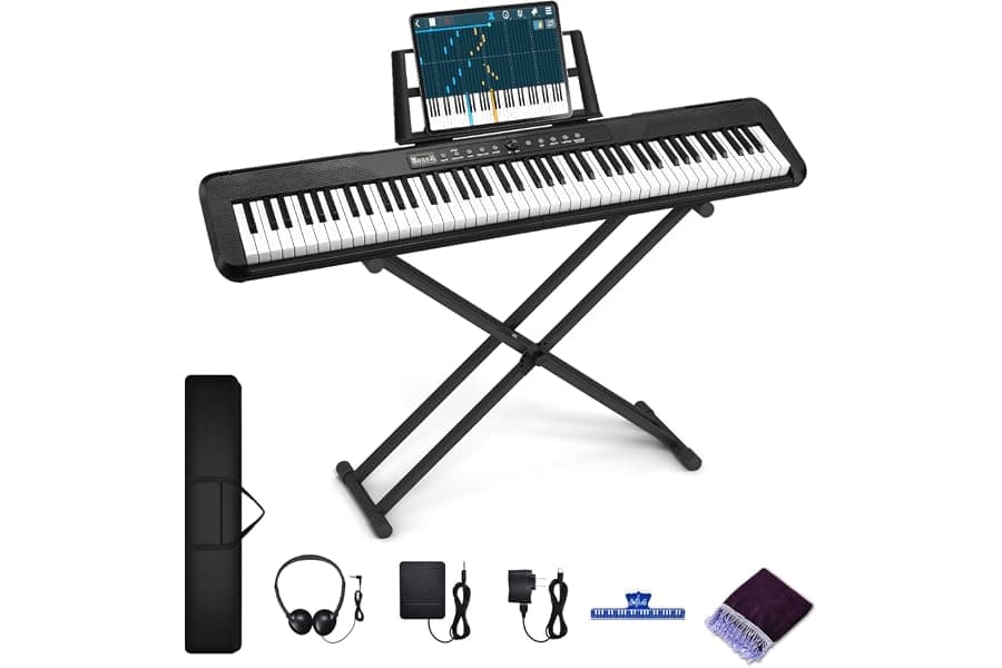 Beginner Piano Keyboard with Semi-Weighted Keys