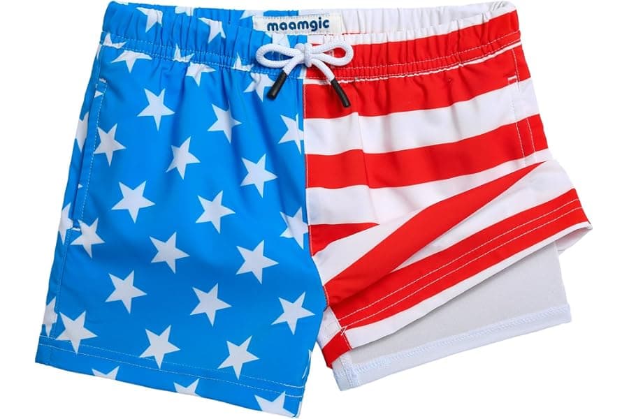 Boys Swim Trunks with Compression Liner