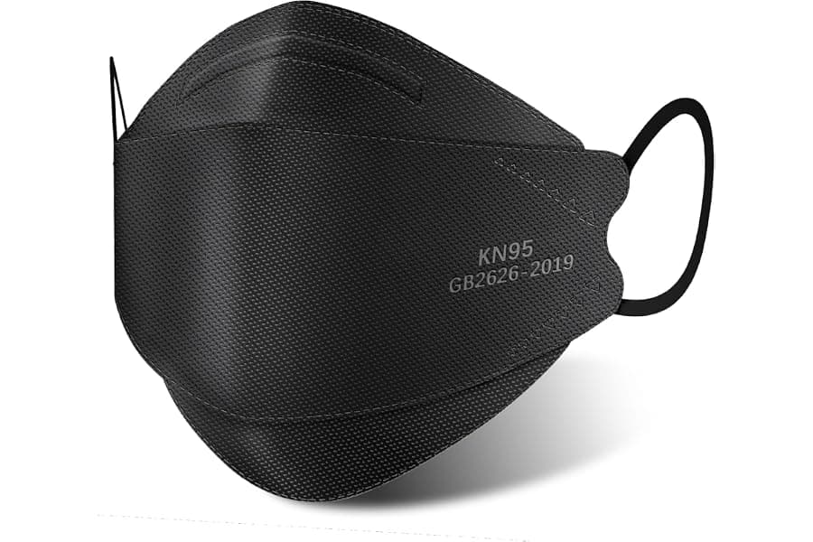 50-Pack 5-Ply Black Disposable Masks for PM 2.5 Protection