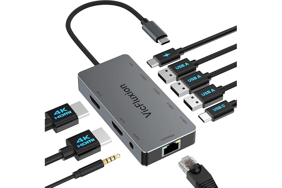 Dual Monitor USB-C Docking Station for Laptops