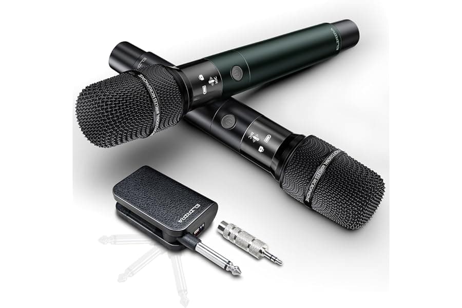 Dual Handheld Wireless Microphone System for Karaoke