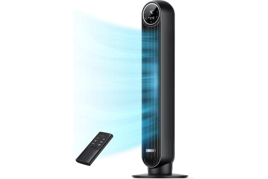 Ultra Quiet Tower Fan with High Velocity DC Motor