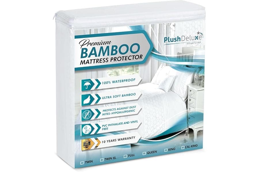 Bamboo Waterproof Mattress Protector for Queen Beds