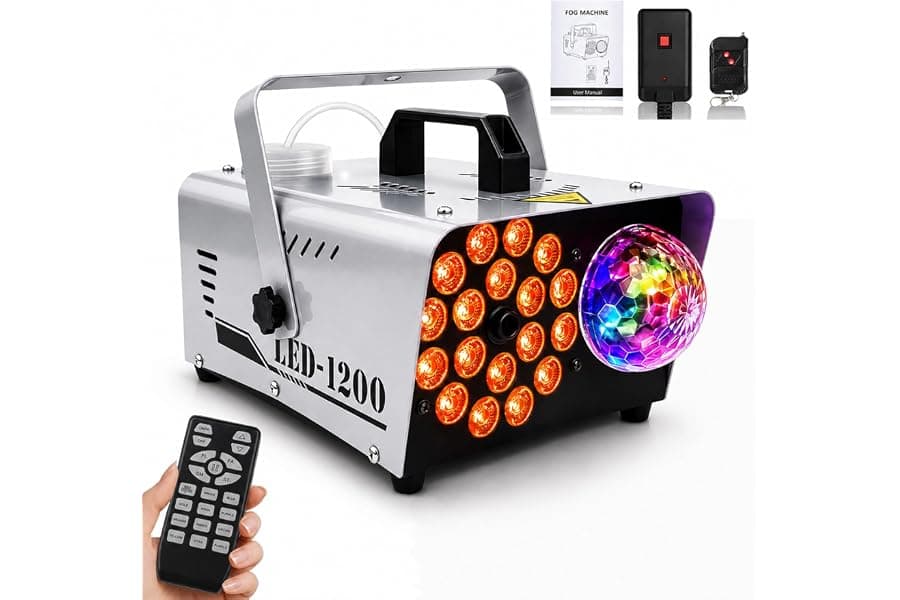 Fog Machine with Disco Lights for Parties and Events