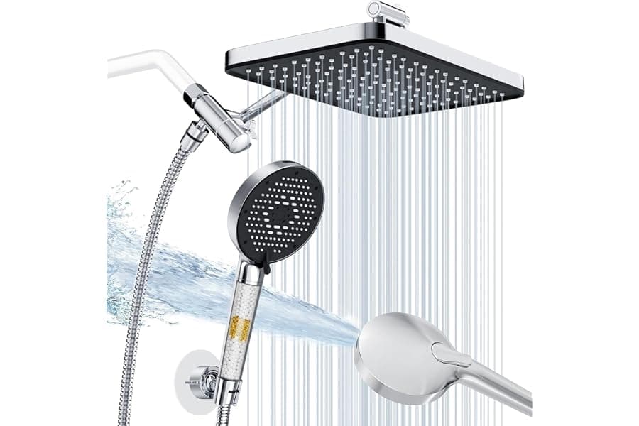High-Pressure Rain Shower Combo with 9 Spray Modes