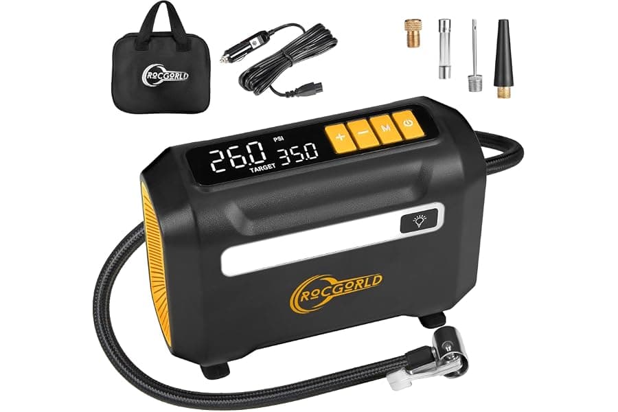DC 12V Portable Tire Inflator with Dual Screen