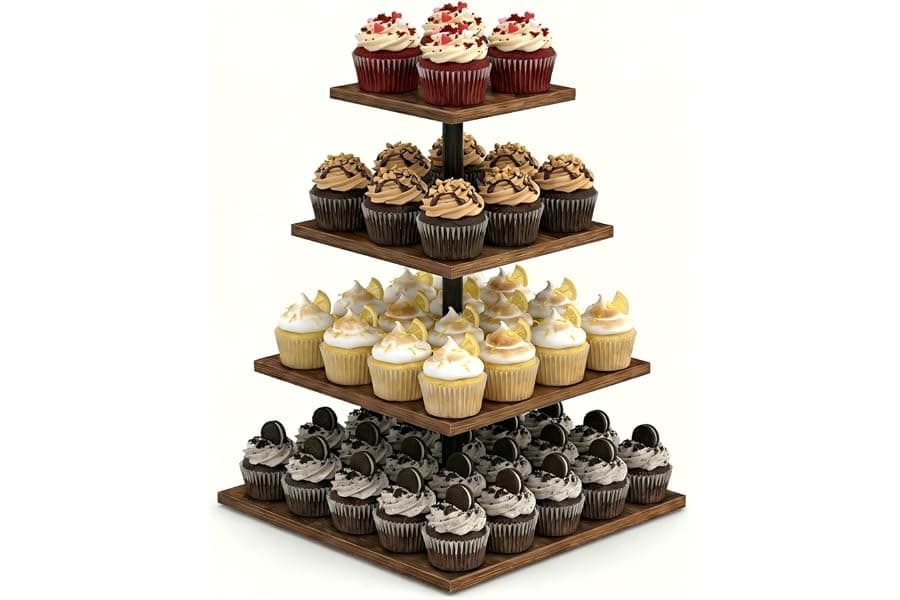Wooden Tiered Cupcake Display Stand