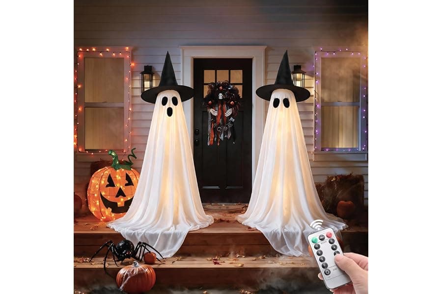 5FT Lighted Halloween Ghosts with 8 Remote Modes