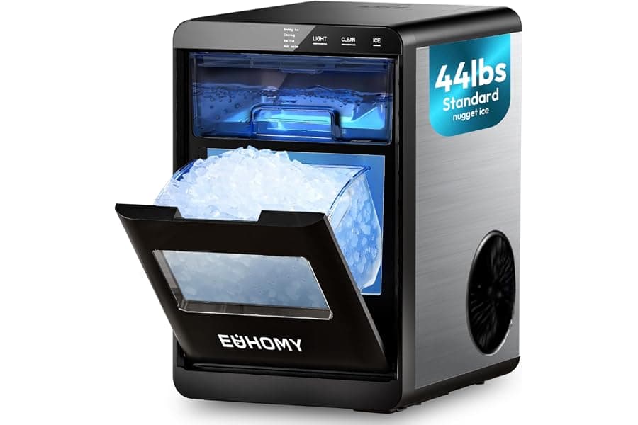 Countertop Nugget Ice Maker with Self-Cleaning Technology
