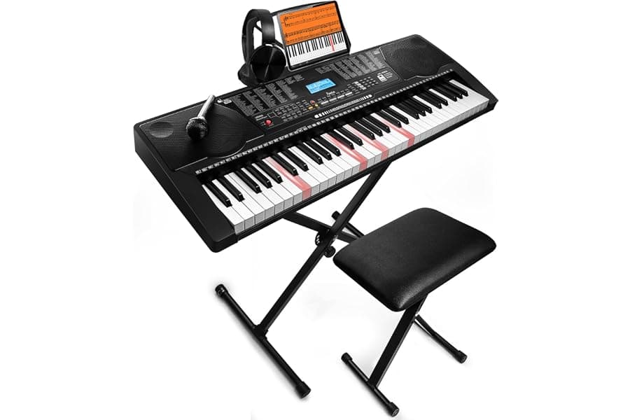Portable 61-Key Lighted Electronic Keyboard Piano