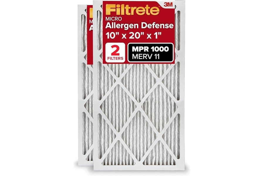 10x20x1 Pleated Air Filter MERV 11 for Home AC Systems