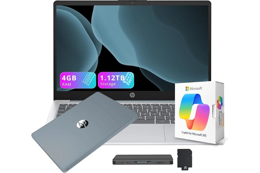 14" HD Budget Laptop with AI Copilot & Office 365