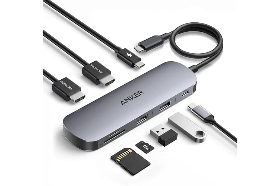 USB-C Docking Station for Dual 4K Monitors with Fast Charging
