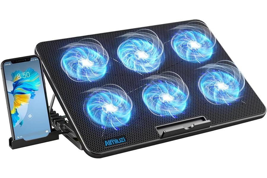 Laptop Cooling Pad with 6 Quiet Fans for Gaming
