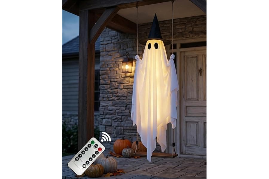5FT Swinging Ghost Outdoor Halloween Yard Decoration