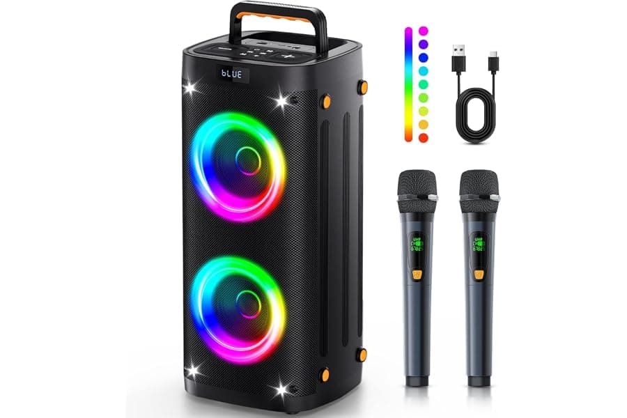 Outdoor Party Speakers with Karaoke and RGB Lights