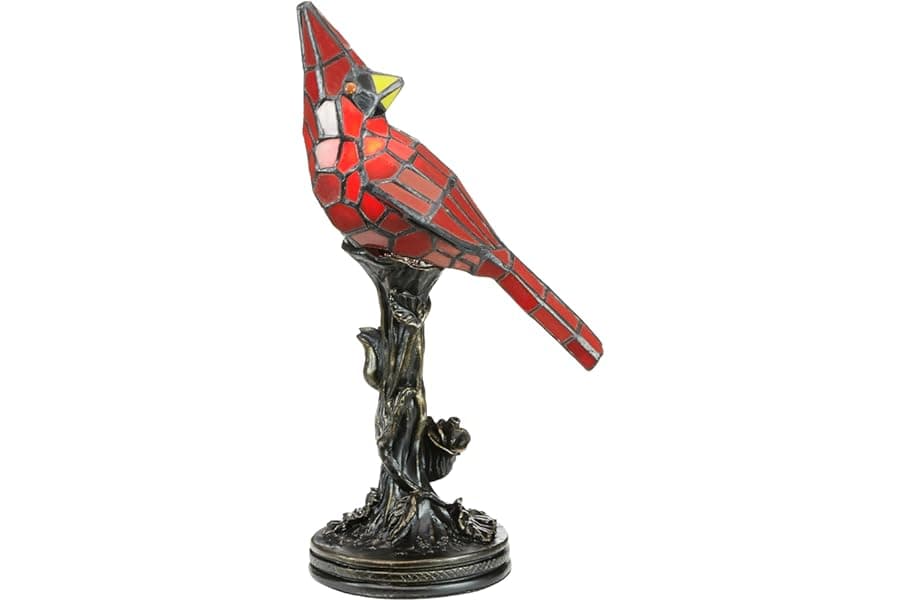 Tiffany-Style Stained Glass Bird Lamp
