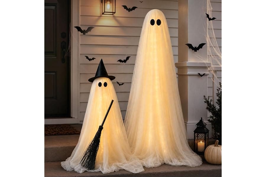 Light-Up Halloween Ghost Decorations for Indoor & Outdoor