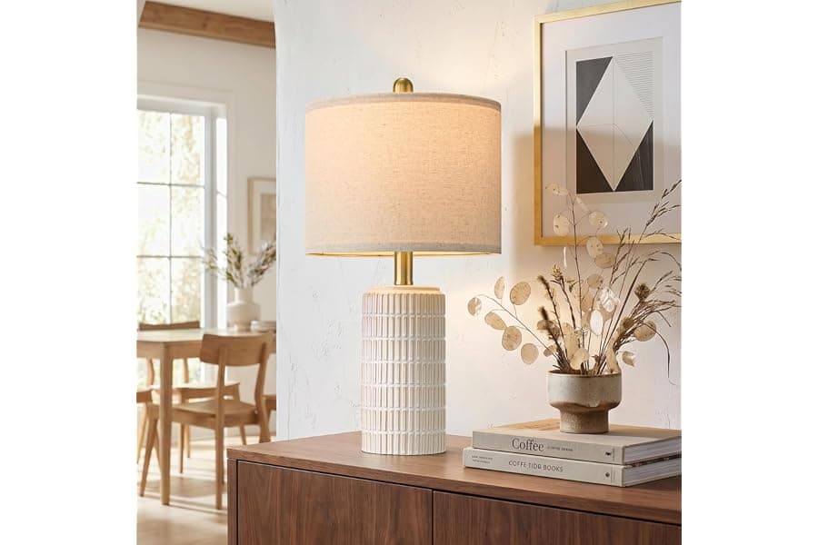 Modern Ceramic Bedside Lamp for Farmhouse Decor
