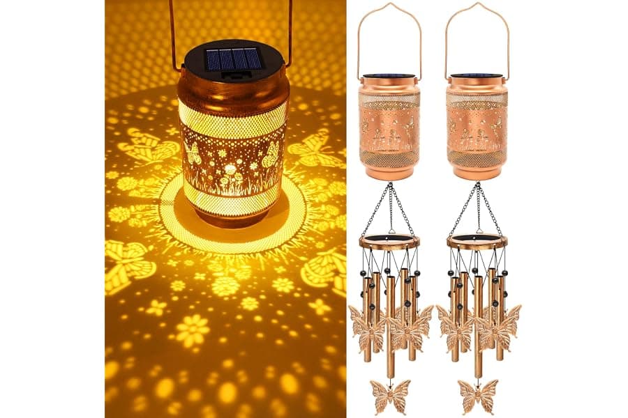Butterfly Solar Wind Chimes for Garden & Patio